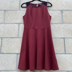 Mossimo, Wine Red Sleeveless, Flared out Dress